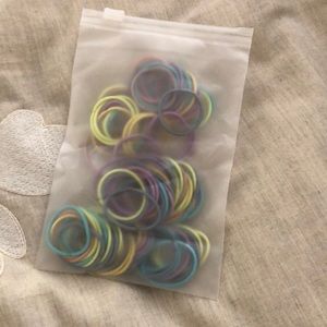 100 ponytail holders multicolored